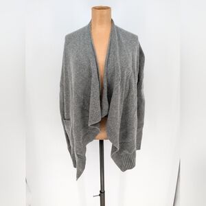 Vince Open Front Waterfall Cardigan Gray Womens Size Small Wool Cashmere